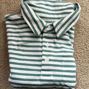 Primary Green and White Striped Polo Shirt NWOT